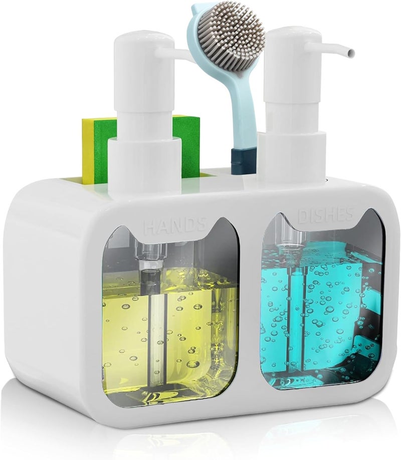 MeRaYo Plastic Handwash Dispenser Soap Dispenser For Kitchen Hand Wash Dispenser Pump Dish Wash Dispenser Liquid Soap Dispenser For Kitchen Sink Dishwash Liquid Dispenser White 26 Ounces - Image 1
