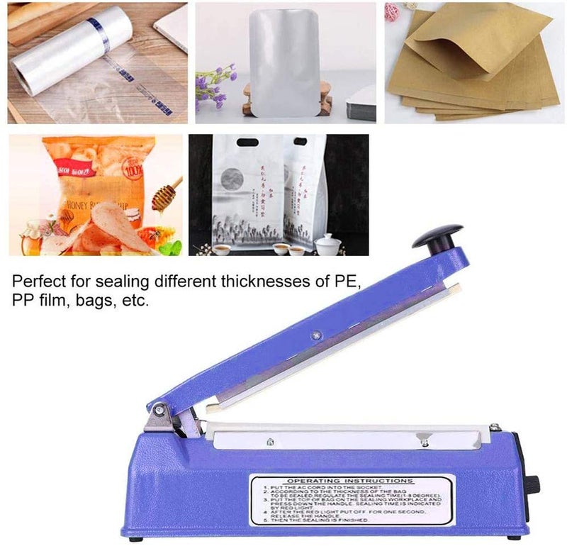 MLD 8 inches Heavy Duty Heat Sealer for Plastic Bag Heat Sealer Machine 8 inch Impulse Sealer Impulse Sealer Machine Packing Machine Multicolor - Image 2