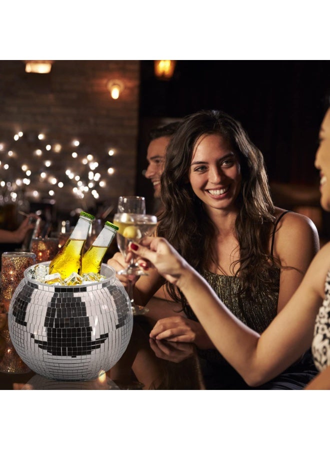 Ice Bucket Beverage Tubs Disco Ball Bowl Vase Cup Drink Bucket for Parties,Large Retro Drink Bucket for Beer Cocktail Wine Champagne Cold Drinks, Disco Party Supplies Decor - Image 4