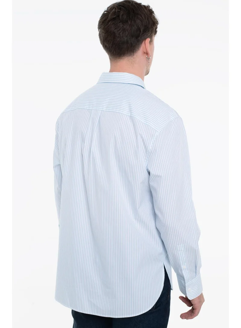 Calvin Klein Jeans Stratosphere Stripe Dobby Relaxed Fit Shirt for Men | Best Price UAE