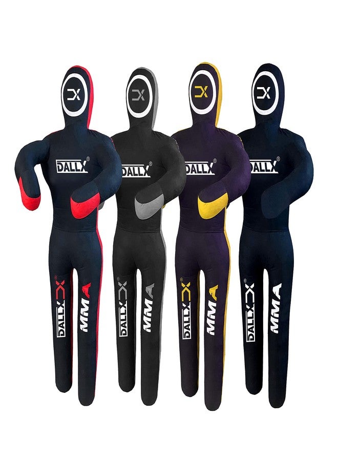 DALLX MMA Grappling Dummy BBJ Wrestling Brazilian Jiu Jitsu Punching Bag Judo Karate Throwing Boxing Fighting Dummy Self Defense Standing Position - UNFILLED (Black Grey, 4 Ft) - Image 1