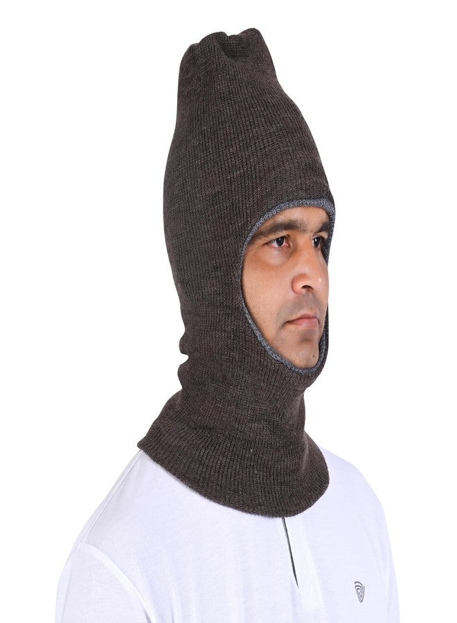 Queen Style Men's Full-Face Cold Weather Woolen Monkey Cap - Single Pack (in, Alpha, Free Size, Standard, Grey) - Image 3
