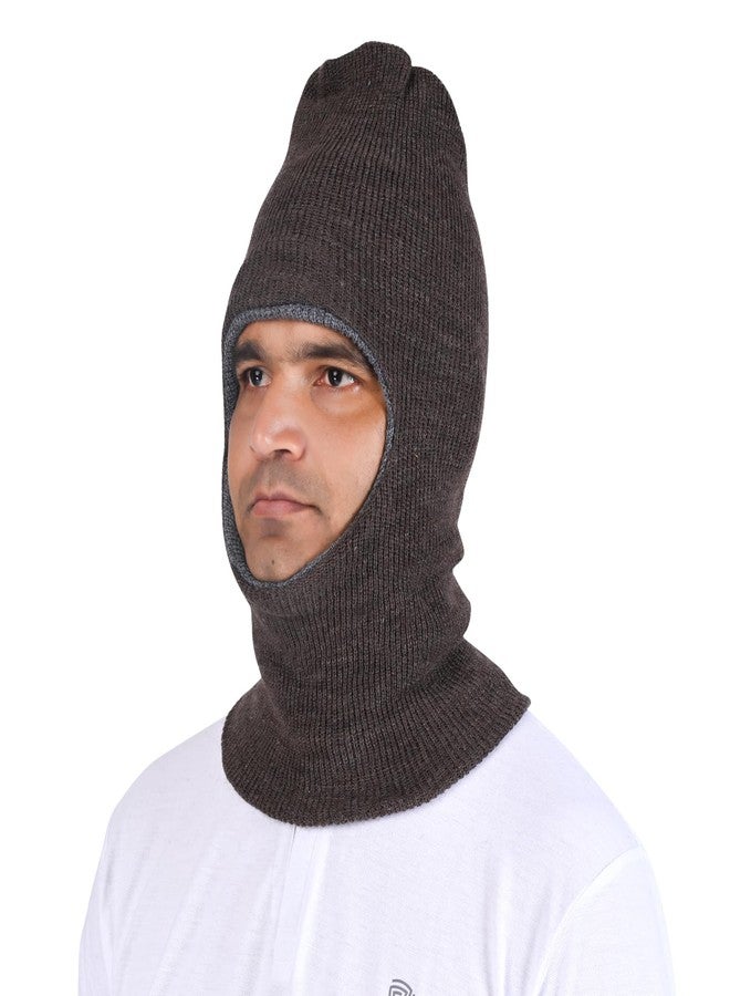Queen Style Men's Full-Face Cold Weather Woolen Monkey Cap - Single Pack (in, Alpha, Free Size, Standard, Grey) - Image 4