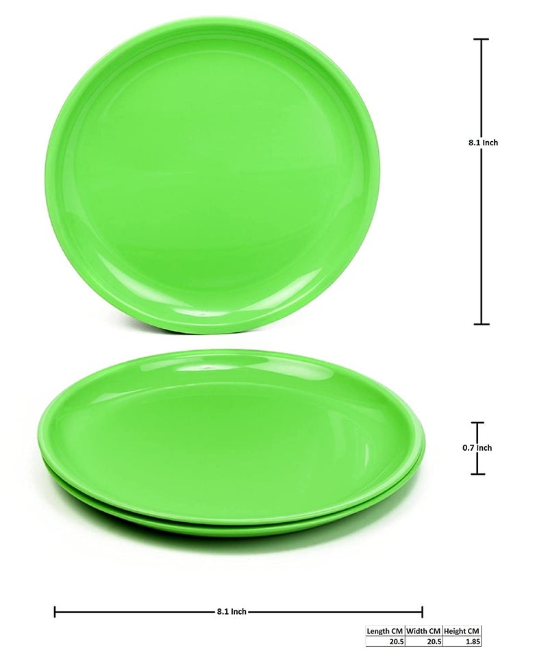 Cutting EDGE Round Half Plates Set of 6 Dinner Plates MicrowaveDishwasherFreezer Safe Diameter 205 cm Green - Image 2