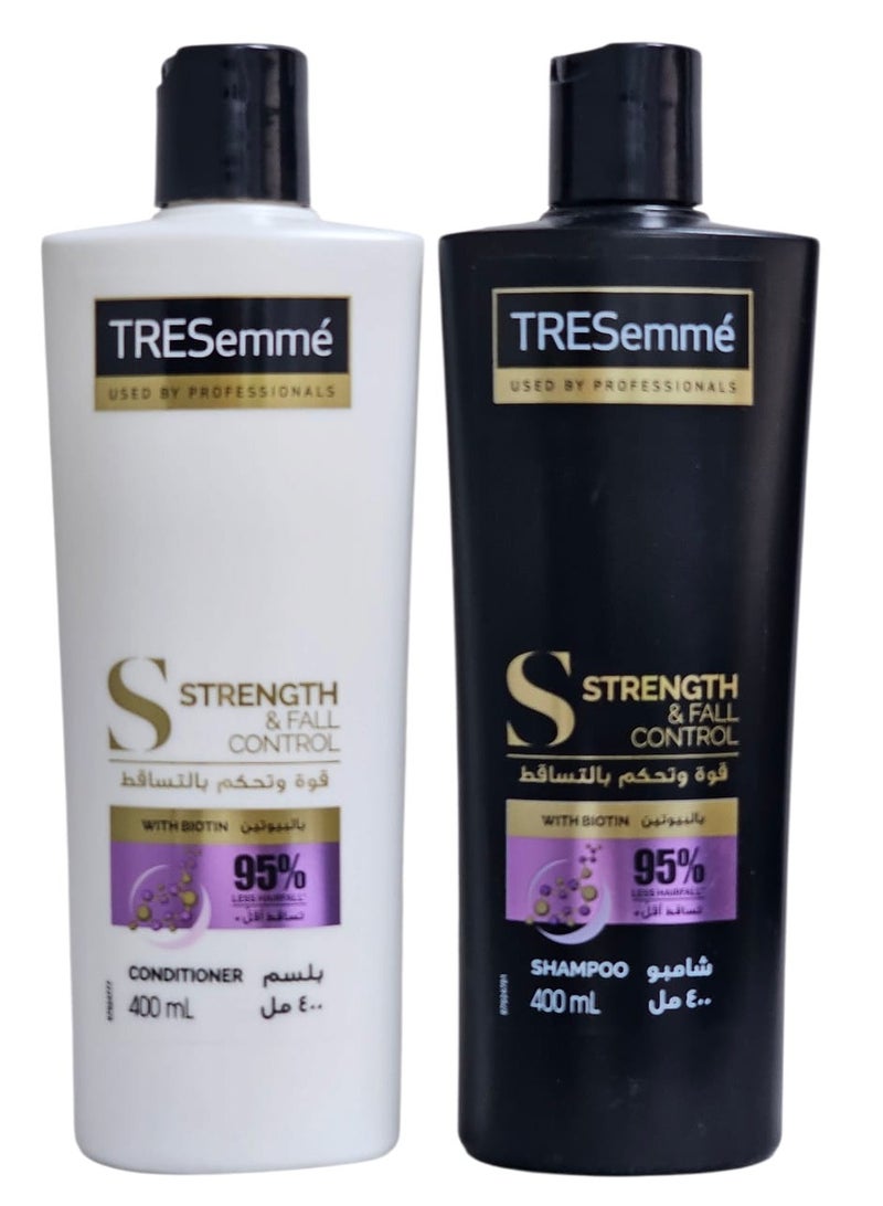 تريزيمي شامبو وبلسم تريزمي قوة وتحكم بالتساقط بالبيوتين مجوعة مكونه من عبوتين 400+400مل