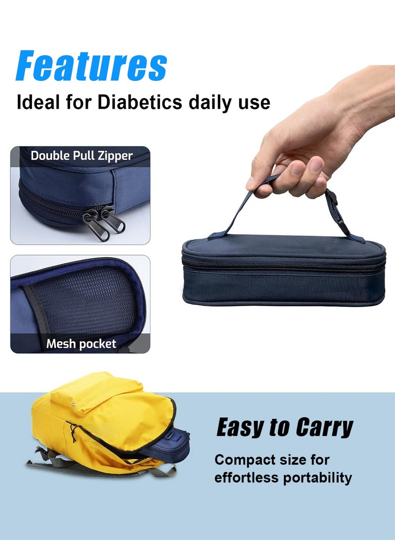 هومار كيت حقيبة سفر لقلم تبريد الأنسولين معتمدة من إدارة أمن النقل، حقيبة طبية مبردة مع قالب ثلج واقٍ، منظم أدوية لمرضى السكري، حقيبة تبريد معزولة، تحافظ على برودة الأدوية أثناء السفر، مجموعة لمرضى السكري - Image 4