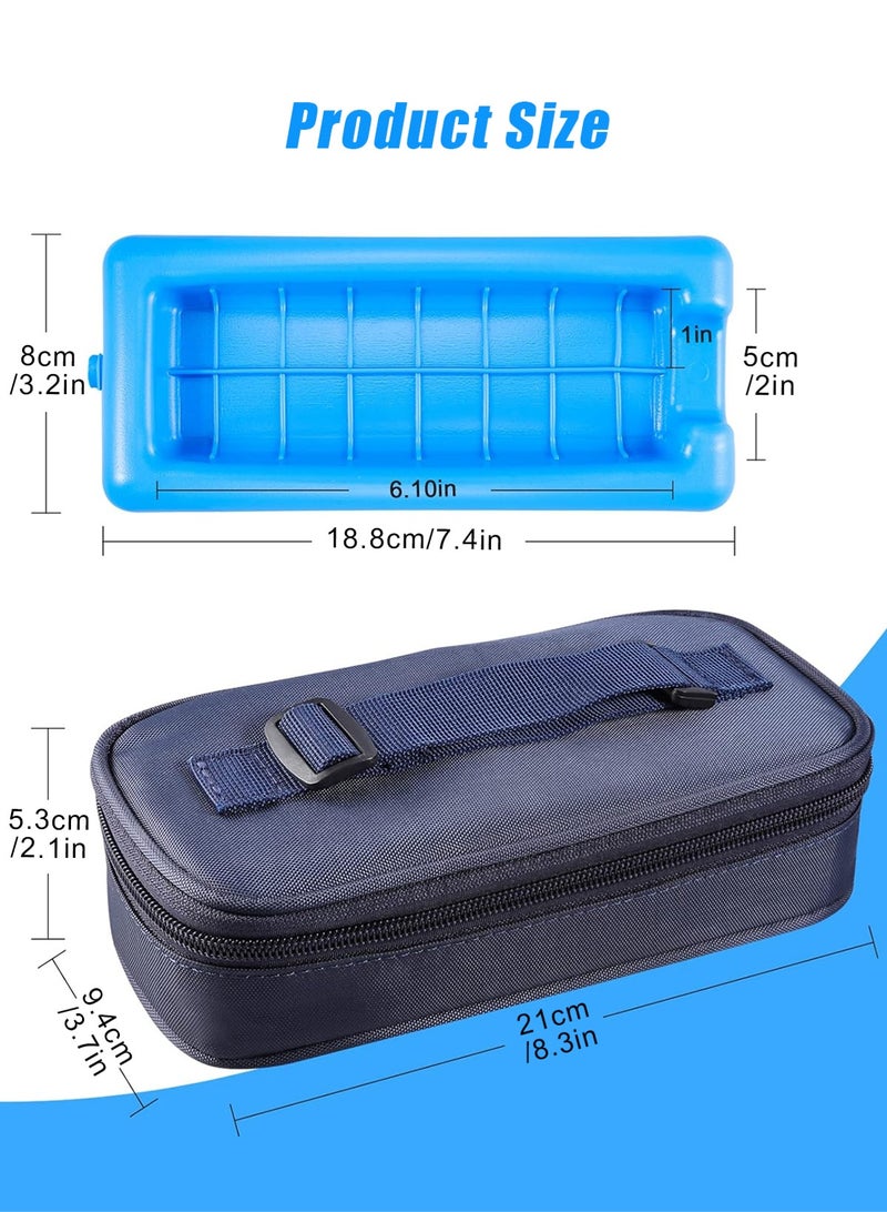 هومار كيت حقيبة سفر لقلم تبريد الأنسولين معتمدة من إدارة أمن النقل، حقيبة طبية مبردة مع قالب ثلج واقٍ، منظم أدوية لمرضى السكري، حقيبة تبريد معزولة، تحافظ على برودة الأدوية أثناء السفر، مجموعة لمرضى السكري - Image 3