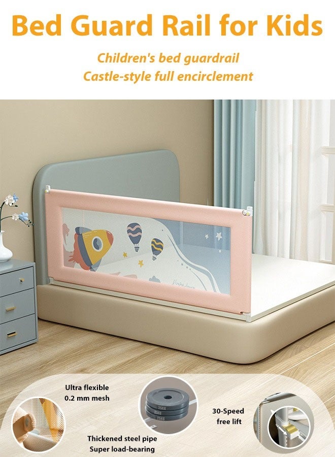 1.8m Crib Guardrails Toddler Bed Fence Upgraded and Reinforced Safety Bed Guardrails Suitable for Cribs Single Beds And Double Beds 1 Piece Toddler bed guardrail  - Image 1