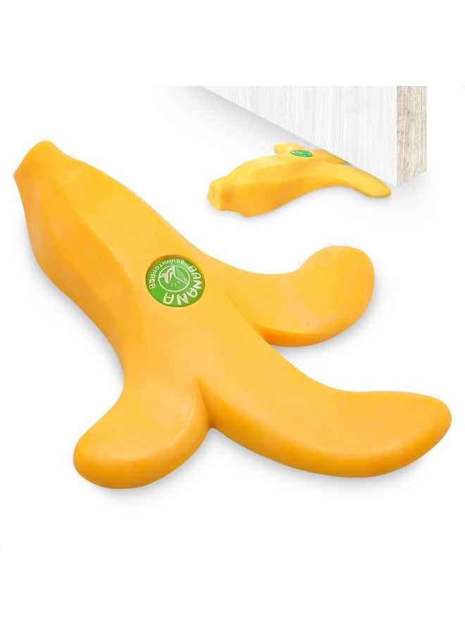 HYQO Banana Door Dra Feet Stopper Wedge Novelty Funny Door Stops Fruit Shaped Cute Door Stop Door Wedge Stopper Rubber Banana Door Stoppers For Bottom Of Door Stoppers Floor For Home Office Or Hotel  - Image 1