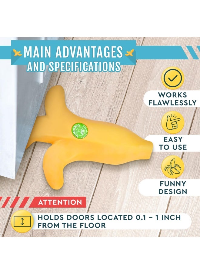 HYQO Banana Door Dra Feet Stopper Wedge Novelty Funny Door Stops Fruit Shaped Cute Door Stop Door Wedge Stopper Rubber Banana Door Stoppers For Bottom Of Door Stoppers Floor For Home Office Or Hotel  - Image 3