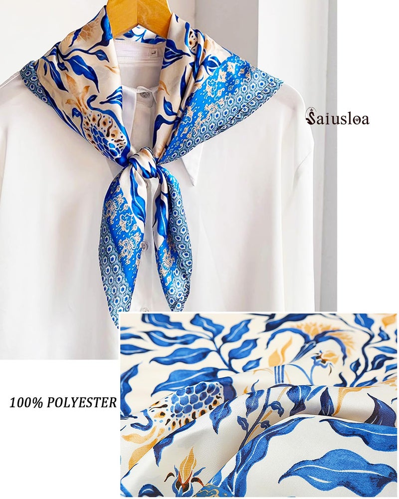 Saiusloa Neck Scarf For Womens Silky Head Scarves Hair Bandanas Square Scarf Fashion Accessories lightweight 27.5 * 27.5inch-11 - Image 4