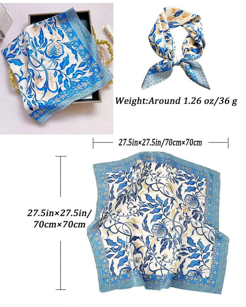 Saiusloa Neck Scarf For Womens Silky Head Scarves Hair Bandanas Square Scarf Fashion Accessories lightweight 27.5 * 27.5inch-11 - Image 3