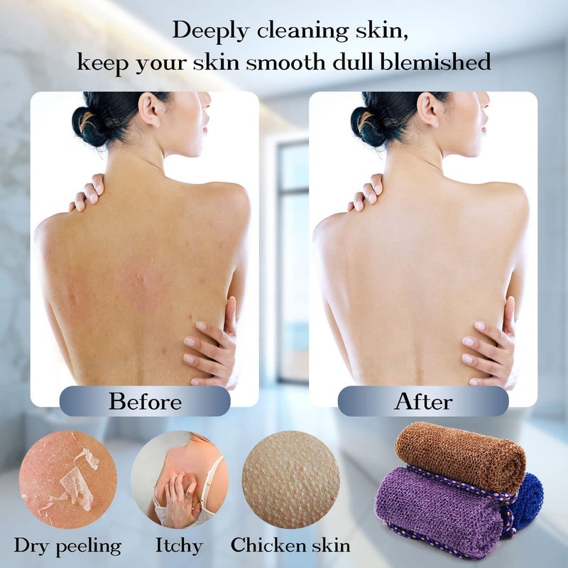 Dr.Pedi 3 Pieces African Net Sponge with Handles Long African Exfoliating Net Washcloth Bath Sponge Net Cloth Wash Net Body Back Scrubber for Shower Loofah - Image 3