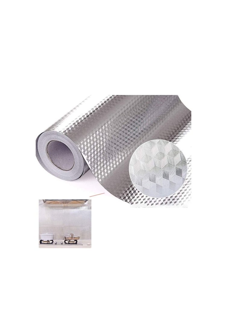 SYOSI Cabinet kitchen Oil-proof Wallpaper Stickers,High Temperature Cooktop Anti-smoke Tile Wall Stickers Self Adhesive thick Aluminum Foil tin Foil (60CM*500CM) - Image 1