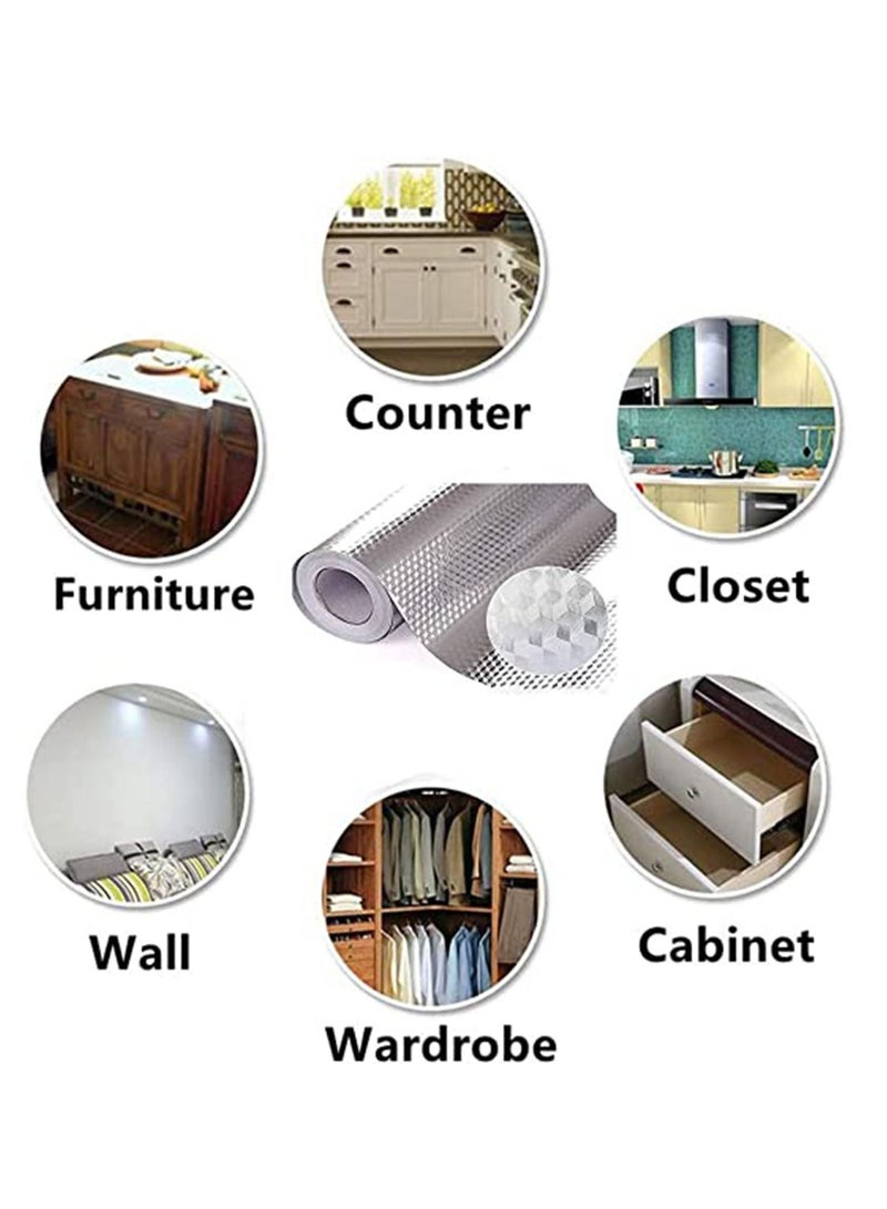 SYOSI Cabinet kitchen Oil-proof Wallpaper Stickers,High Temperature Cooktop Anti-smoke Tile Wall Stickers Self Adhesive thick Aluminum Foil tin Foil (60CM*500CM) - Image 5