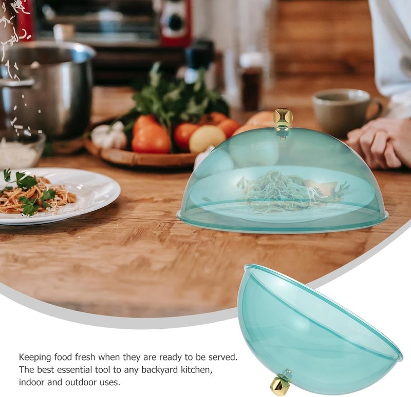 PRETYZOOM Fruit Protective Cover and Dustproof Food Dome, Plastic Dessert and Dish Cover with Emerald Green Lid, Kitchen Food Dust Protector for Home and Restaurant Use - Image 3