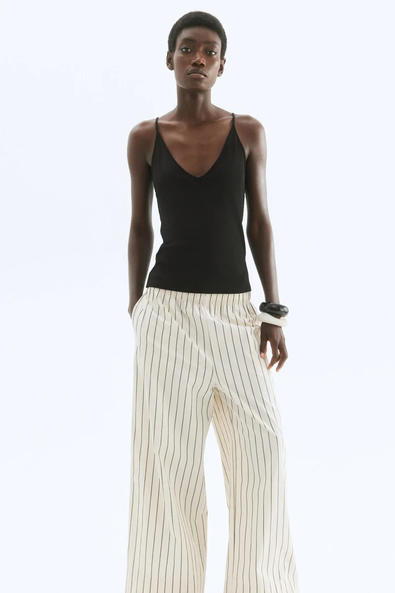 اتش اند ام بنطلون قطني بطول الكاحل