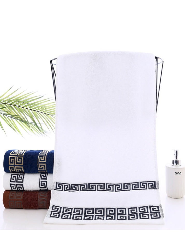 Bukela 3 Pcs Bath Towel Set, Bath & Kitchen Cotton Luxury Bath Towels for Bathroom, Soft & Absorbent Bathroom Towels Set(1*70x140cm Bath Towel, 2*74x33cm Hand Towel)- White - Image 2