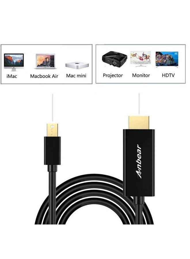 Anbear Mini Displayport To Hdmi 6 Ftanbear Gold Plated Mini Display Port(Thunderbolttm Port ) To Hdmi Hdtv Male To Male Adapter Compatible For Mac Bookmacbook Air Imac And More - Image 4