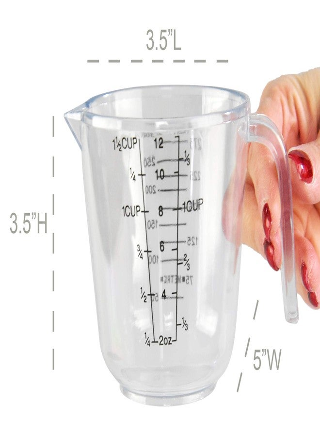 هوم-إكس كوب قياس بلاستيكي شفاف برقم كبير من هوم-إكس مع مقبض وفوهة صب (1 1/2 كوب) - Image 4