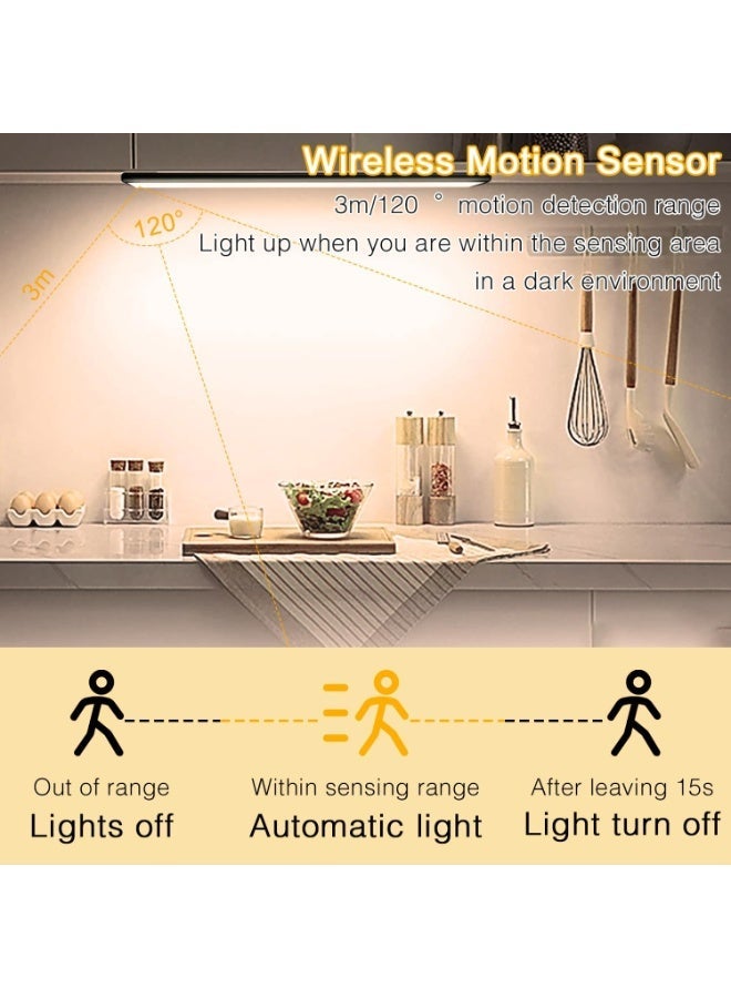 الروهيت مصباح LED بخاصية استشعار الحركة للخزائن 40 سم، إضاءة خزانة مغناطيسية قابلة للشحن، إضاءة تحت الخزانة USB-C مع 3 أوضاع ألوان وتعتيم للمطبخ والدرج - Image 3