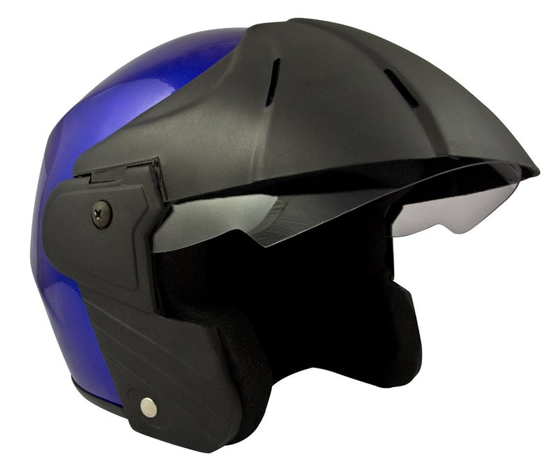 Sage Square خوذة ساج سكوير بنز باور بلس بغطاء وجه مفتوح (صغير، لامع أزرق) - Image 1