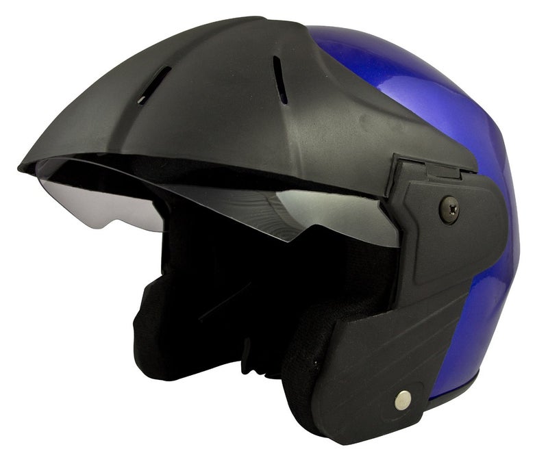 Sage Square خوذة ساج سكوير بنز باور بلس بغطاء وجه مفتوح (صغير، لامع أزرق) - Image 3