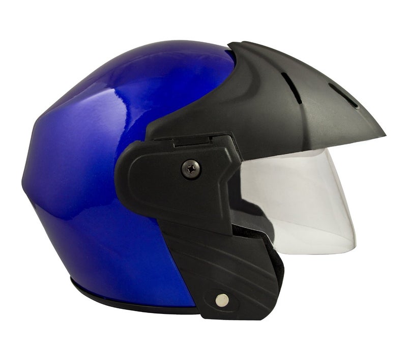 Sage Square خوذة ساج سكوير بنز باور بلس بغطاء وجه مفتوح (صغير، لامع أزرق) - Image 2