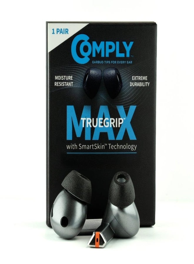 Comply TrueGrip MAX | Premium Memory Foam Replacement Earbud Tips for Samsung Galaxy Buds3 Pro | Long Lasting Comfort, MAX Durability, Secure Fit, Superior Noise Isolation| Black (Medium) (1 Pair) - Image 1