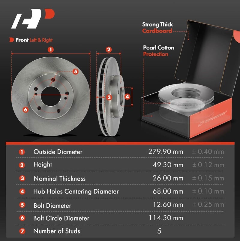 A-Premium Front Disc Brake Rotors and Pads Set for Nissan Maxima and INFINITI I30 - Image 2