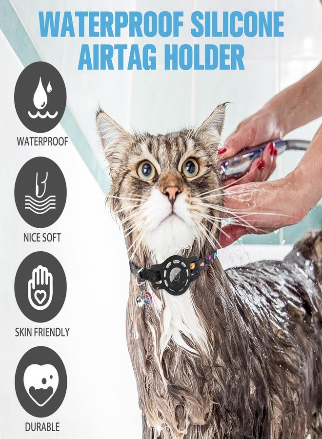 بينج بت طوق BINGPET AirTag للقطط مع أجراس، طوق مطاطي آمن مُطوّر للقطط مع حامل طوق AirTag، أطواق مضادة للضياع للقطط الإناث والذكور، أطواق مضادة للاختناق للقطط والجراء - Image 5