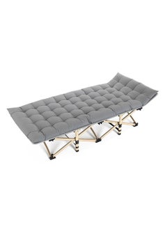 Folding Camp Bed Double Layer Oxford Strong Heavy Duty Sleeping Cots Pearl Cotton