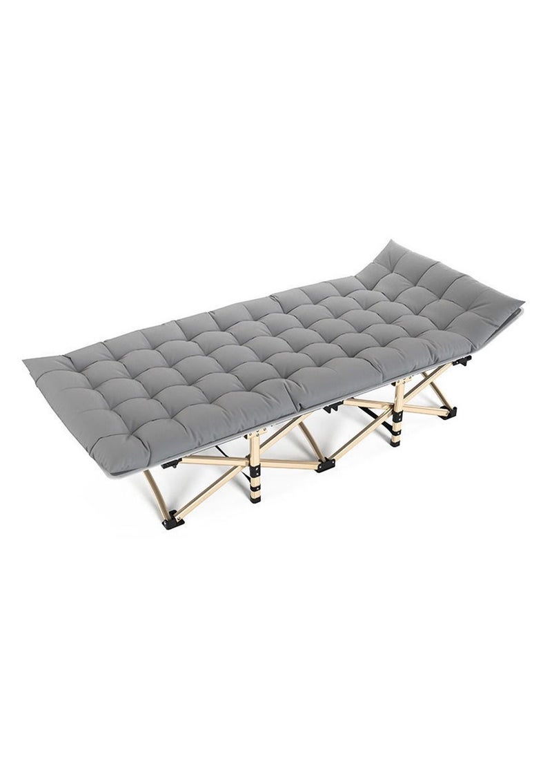 Generic - Folding Camp Bed Double Layer Oxford Strong Heavy Duty Sleeping Cots Pearl Cotton - Image 1