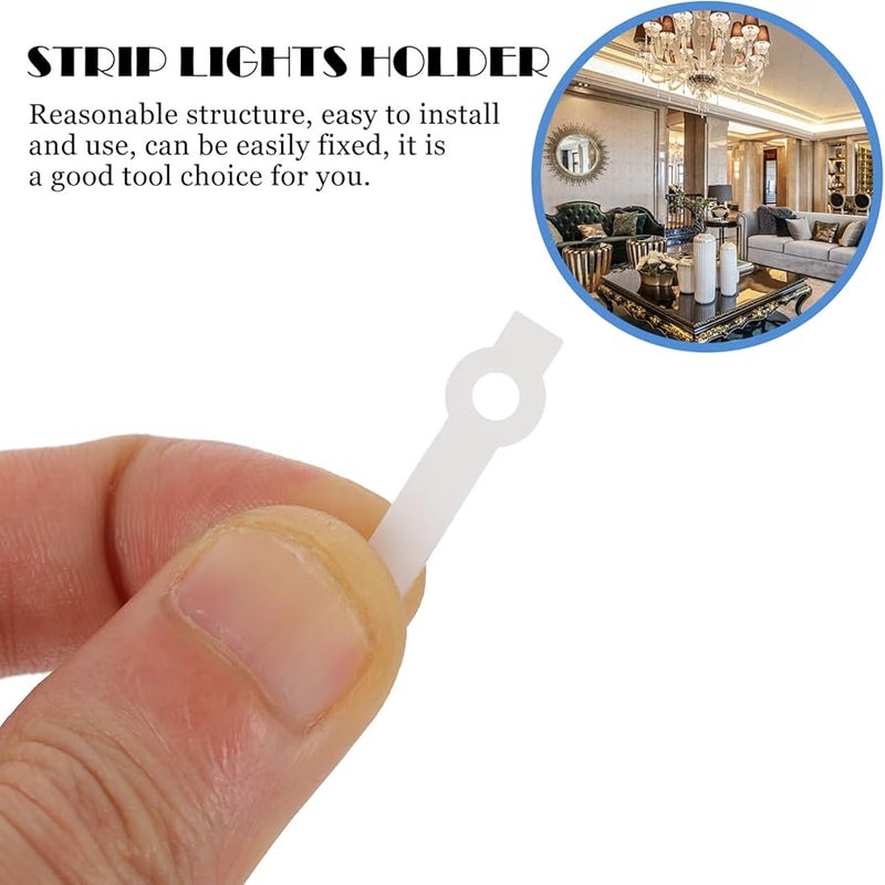 مشابك تركيب إضاءة الشريط 100 مجموعة مع مسامير لسهولة التركيب - Image 5