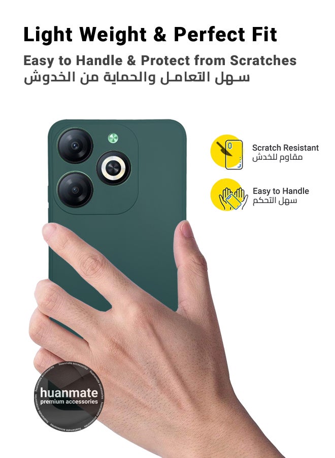 huanmate Infinix Smart 8 Silicone Cover Green - Premium 2.0mm TPU Silicon, Enhanced Camera Protection with Lens Shield, Shockproof & Water-Proof Cover for Infinix Smart 8 - Image 3