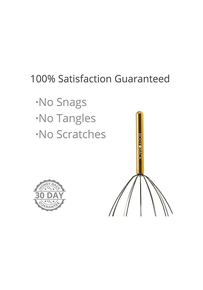 Body Back Scalp Massager - Manual Head Scratcher for Stress Relief and Gentle Hair Stimulation (Gold) - Image 2