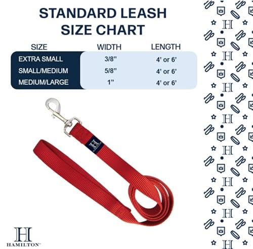 Hamilton Single Thick Deluxe Nylon Dog Leash with Swivel Snap, 1" by 4' Long, Hot Pink - Image 3