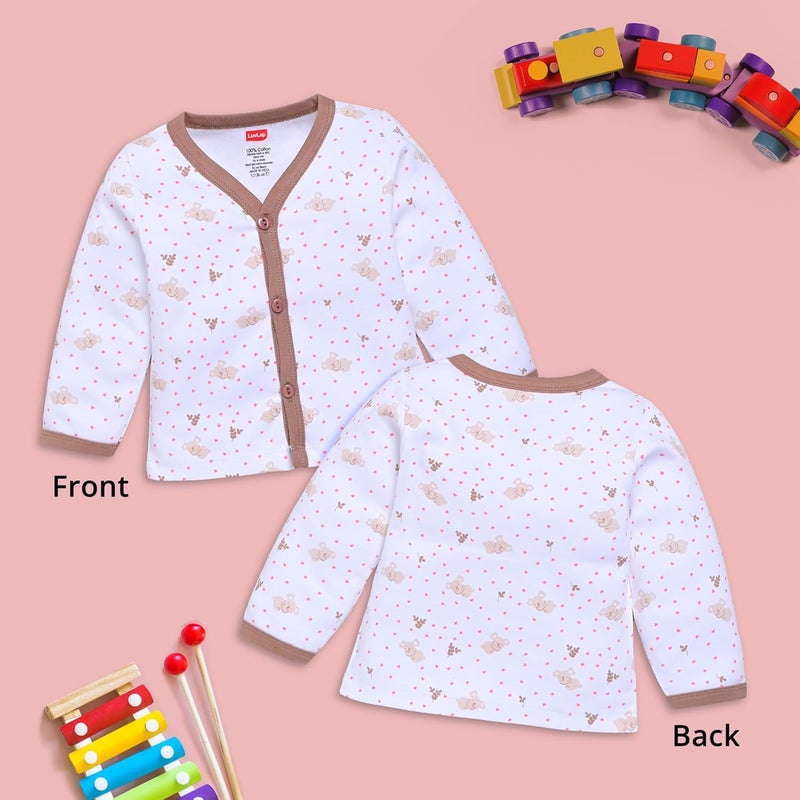 LuvLap Unisex Jhabla Set - 3 Pack, 100% Cotton, 0-3 Months, Multicolour - Image 2