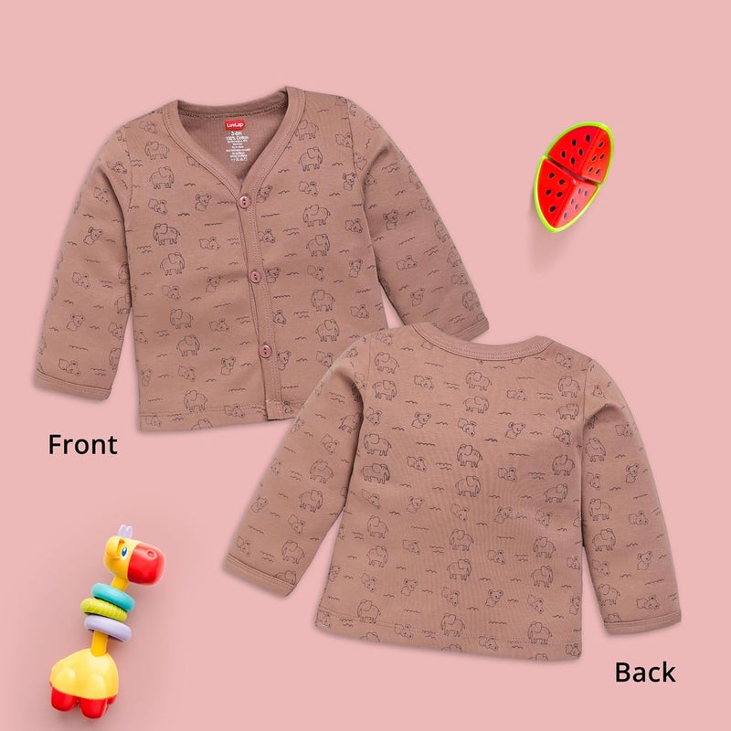 LuvLap Unisex Jhabla Set - 3 Pack, 100% Cotton, 0-3 Months, Multicolour - Image 4
