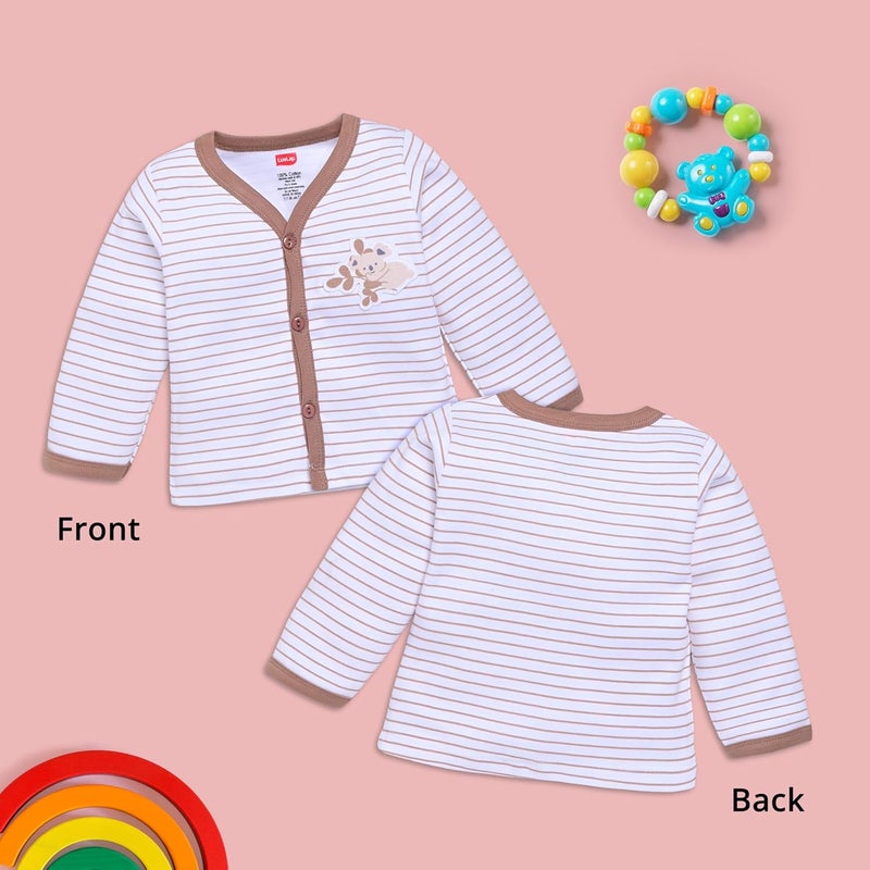 LuvLap Unisex Jhabla Set - 3 Pack, 100% Cotton, 0-3 Months, Multicolour - Image 3