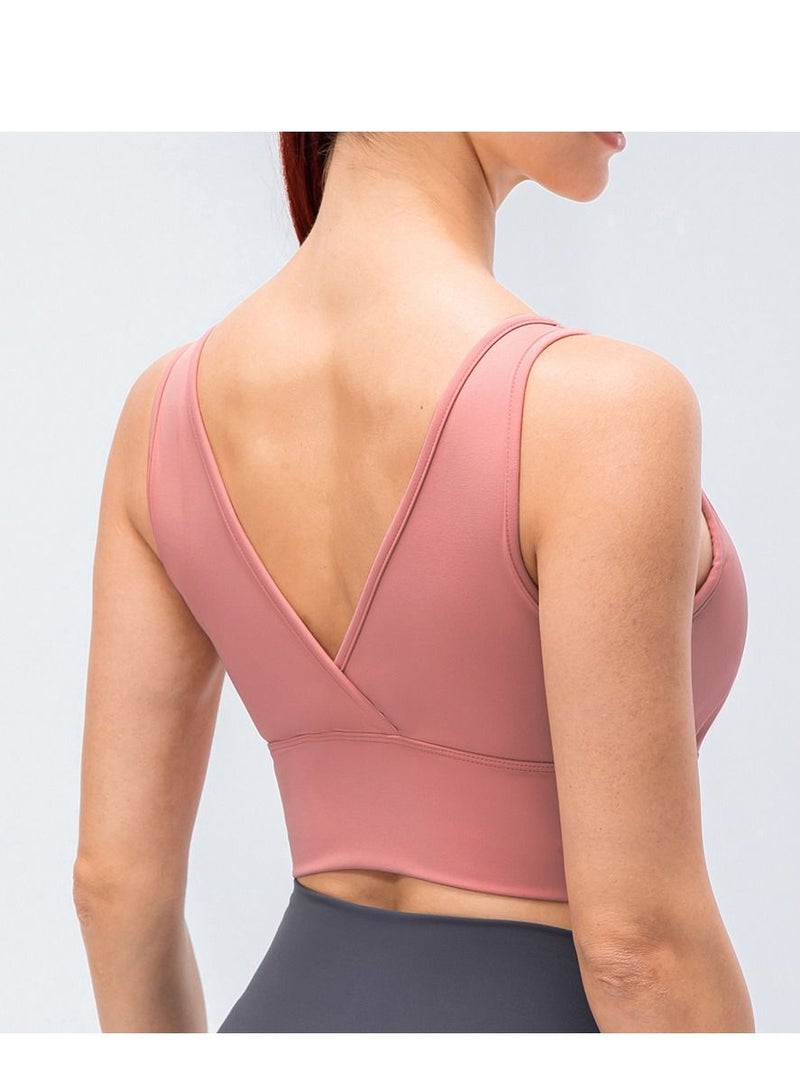 Loquat New  nylon shock gathering running bra yoga vest  - Image 2