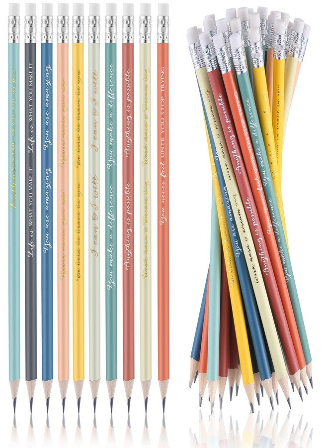 Sabary 200 Pcs Inspirational Pencils Bulk Gift Colorful Mood Gift from Teacher Family Motiviational Saying 2 HB Wood Pre Sharpened Pencils Teacher Awards for Party Favor - Image 1