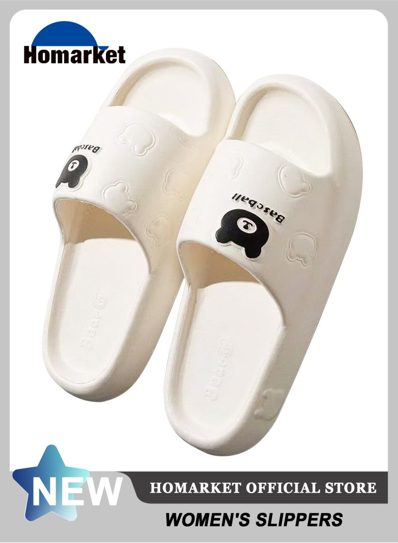 HomarKet Lightweight Slippers for Women, Quick Drying Non-Slip Slides Bathroom Home Slipper for Shower Spa Bath (EU36-37) - Image 1