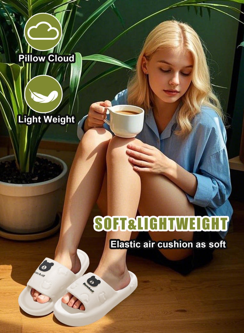 HomarKet Lightweight Slippers for Women, Quick Drying Non-Slip Slides Bathroom Home Slipper for Shower Spa Bath (EU36-37) - Image 2