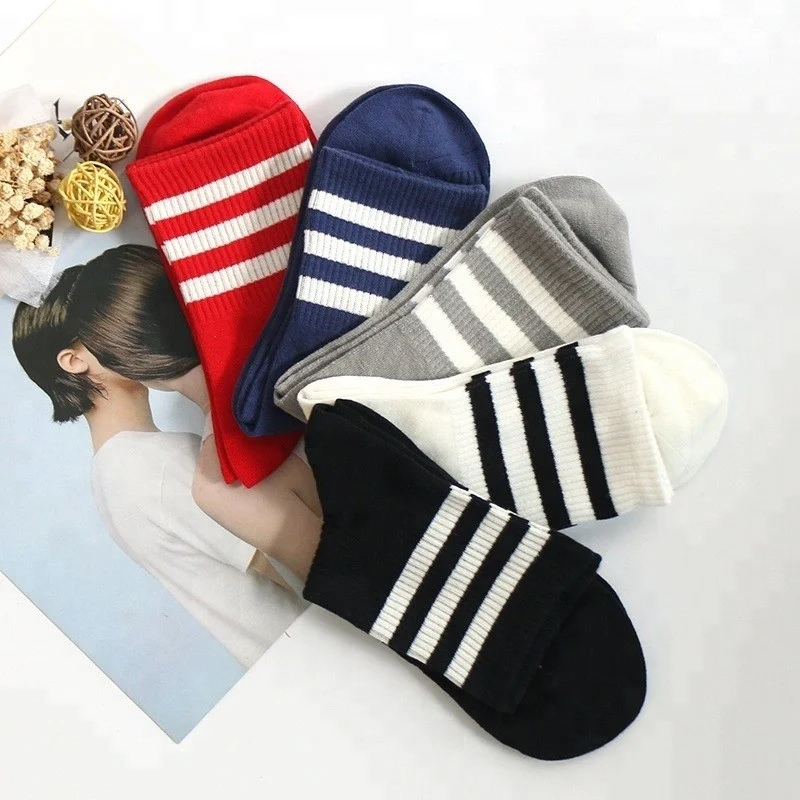 بي جي كي Unisex 5-Piece Striped Tennis Model Socks Extra Comfortable