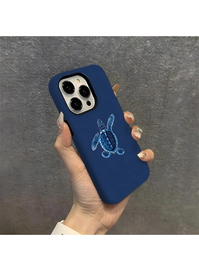 Temu Aesthetic dual-module phone case featuring a sea turtle design, durable and dual-layer construction for enhanced durability and drop protection, compatible with iPhone 13 Pro - Image 1