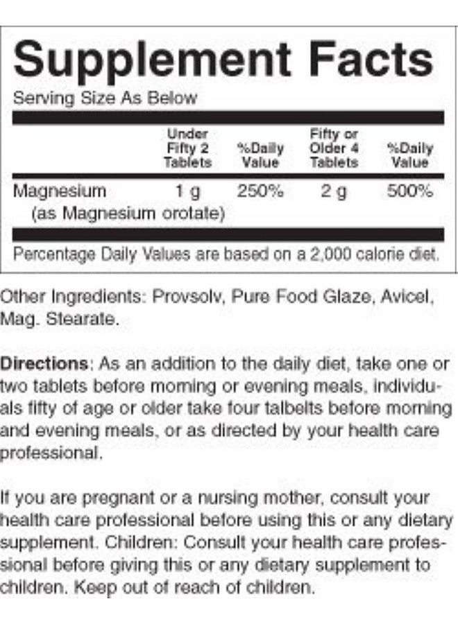 NCI Advanced Research Dr. Hans Nieper Magnesium Orotate Tablets 500 Mg 200 Count - Image 4