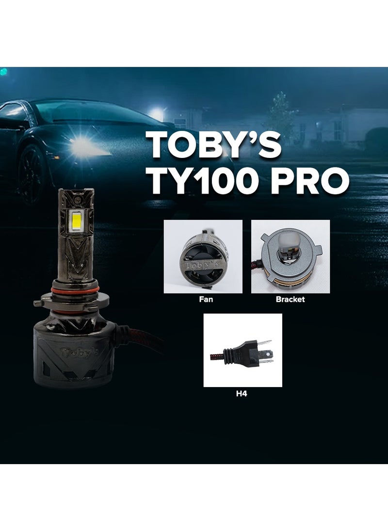 Toby's Toby's 2 Pieces TY-100PRO H4/HB2/9003 200W/Pair LED Headlight Bulb Assembly 20000/Pair Lumens Xtreme Bright With Color Temperature 6500K  - Image 5
