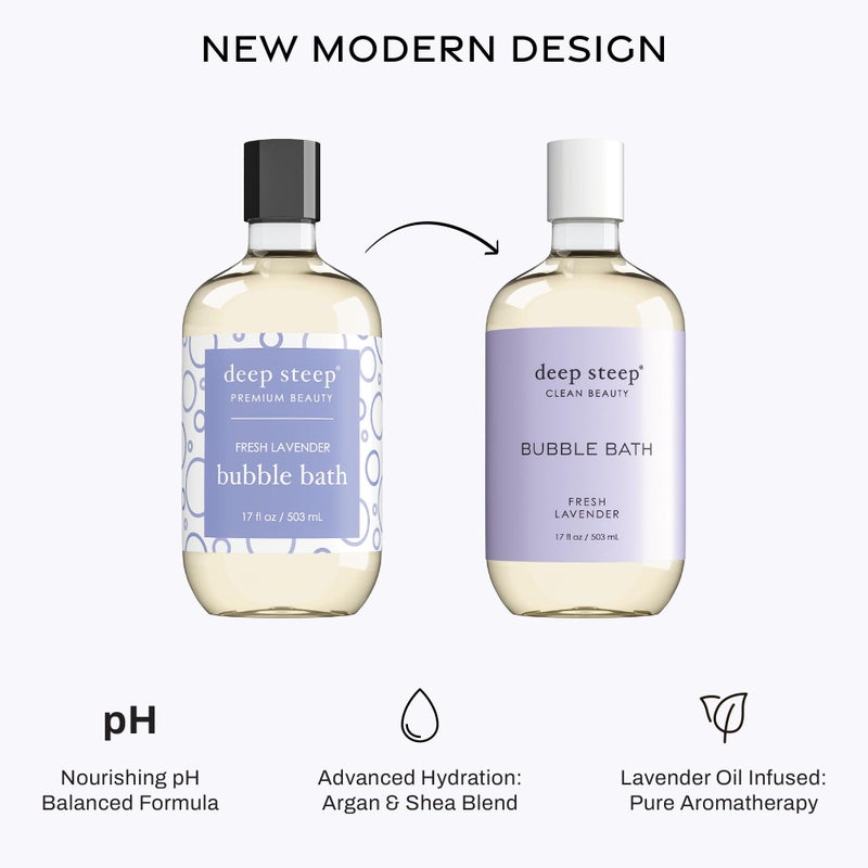 Deep Steep Bubble Bath, Fresh Lavender 17 oz â€“ Hypoallergenic, Clinically Tested Soothing Soak with Shea Butter & Argan Oil â€“ Sulfate-Free - Image 3