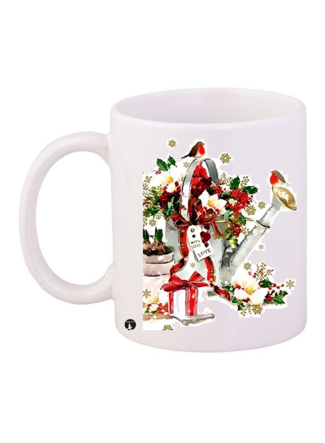 RYN Printed Coffee Mug White/Red/Green 11ounce